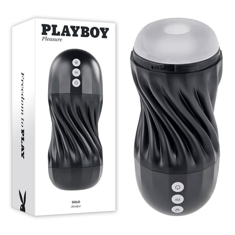 Playboy Pleasure SOLO - USB Rechargeable Vibrating and Sucking Stroker - Naughty by Nature Adult Store