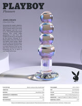 Playboy Pleasure JEWELS BEADS - Clear Glass 12 cm Anal Beads - Naughty by Nature Adult Store