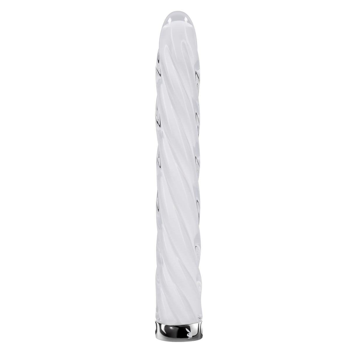 Playboy Pleasure IN A TWIST - White Glass Rechargeable Vibrator - Naughty by Nature Adult Store