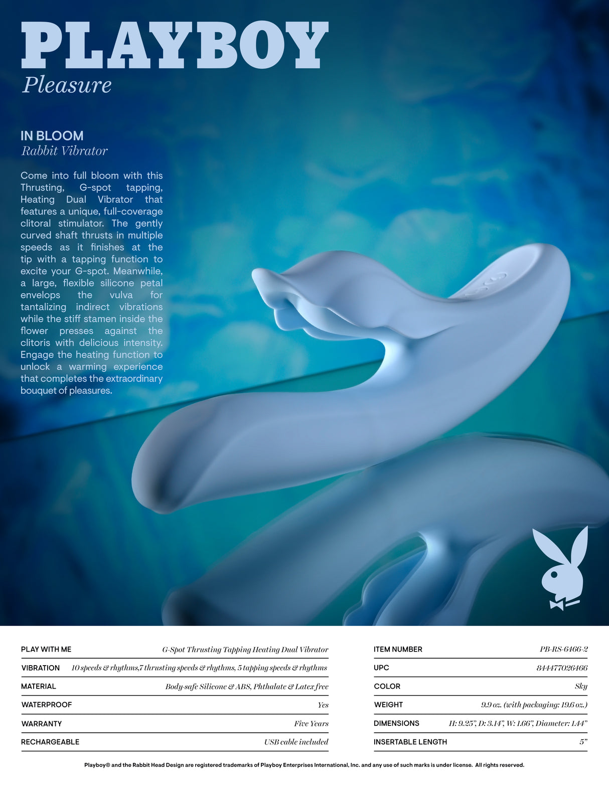 Playboy Pleasure IN BLOOM - Tapping & Heating Dual Vibrator