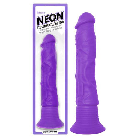 Neon Silicone Wall Banger - 15.2 cm (6'') Vibrating Dong - Naughty by Nature Adult Store