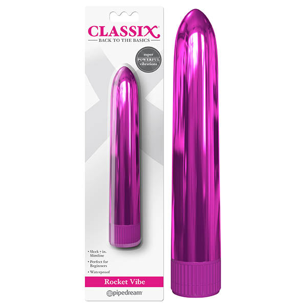 Classix Rocket Vibe - Metallic Pink 17.8 cm (7'') Vibrator - Naughty by Nature Adult Store