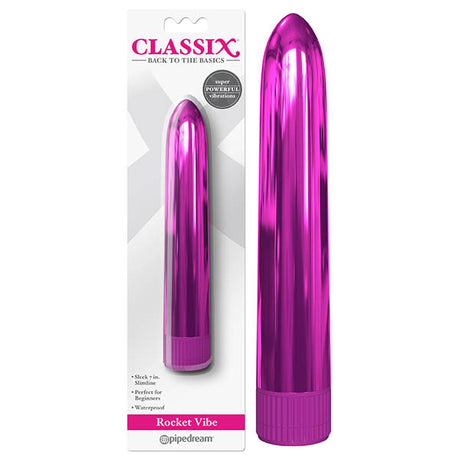Classix Rocket Vibe - Metallic Pink 17.8 cm (7'') Vibrator - Naughty by Nature Adult Store