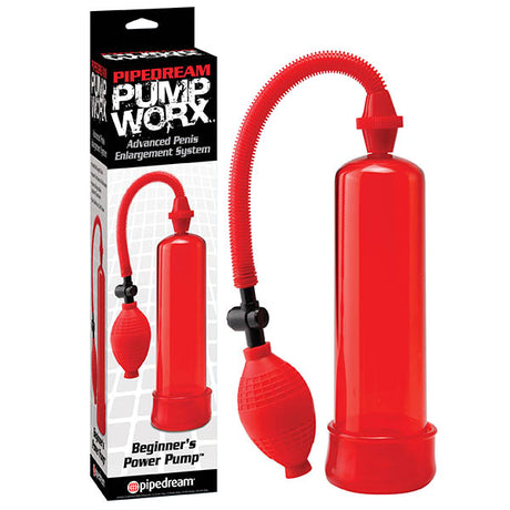 Pump Worx Beginner's Power Pump - Red Penis Pump - Naughty by Nature Adult Store