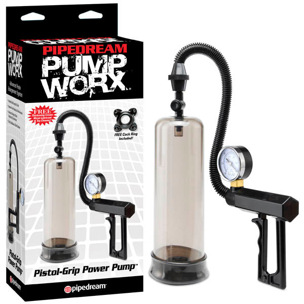 Pump Worx Pistol-Grip Power Pump - Black Penis Pump with Gauge - Naughty by Nature Adult Store