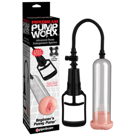 Pump Worx Beginner's Pussy Pump - Penis Pump with Vagina Sleeve - Naughty by Nature Adult Store