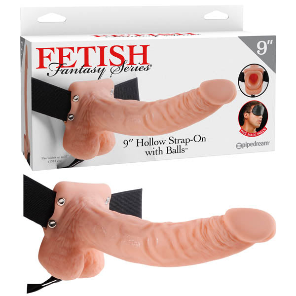 Fetish Fantasy Series 9'' Hollow Strap-on With Balls - Flesh 22.9 cm (9'') Hollow Strap-On - Naughty by Nature Adult Store
