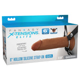 FX Elite 6'' Silicone Hollow Strap-On - Tan 15.2 cm - Naughty by Nature Adult Store