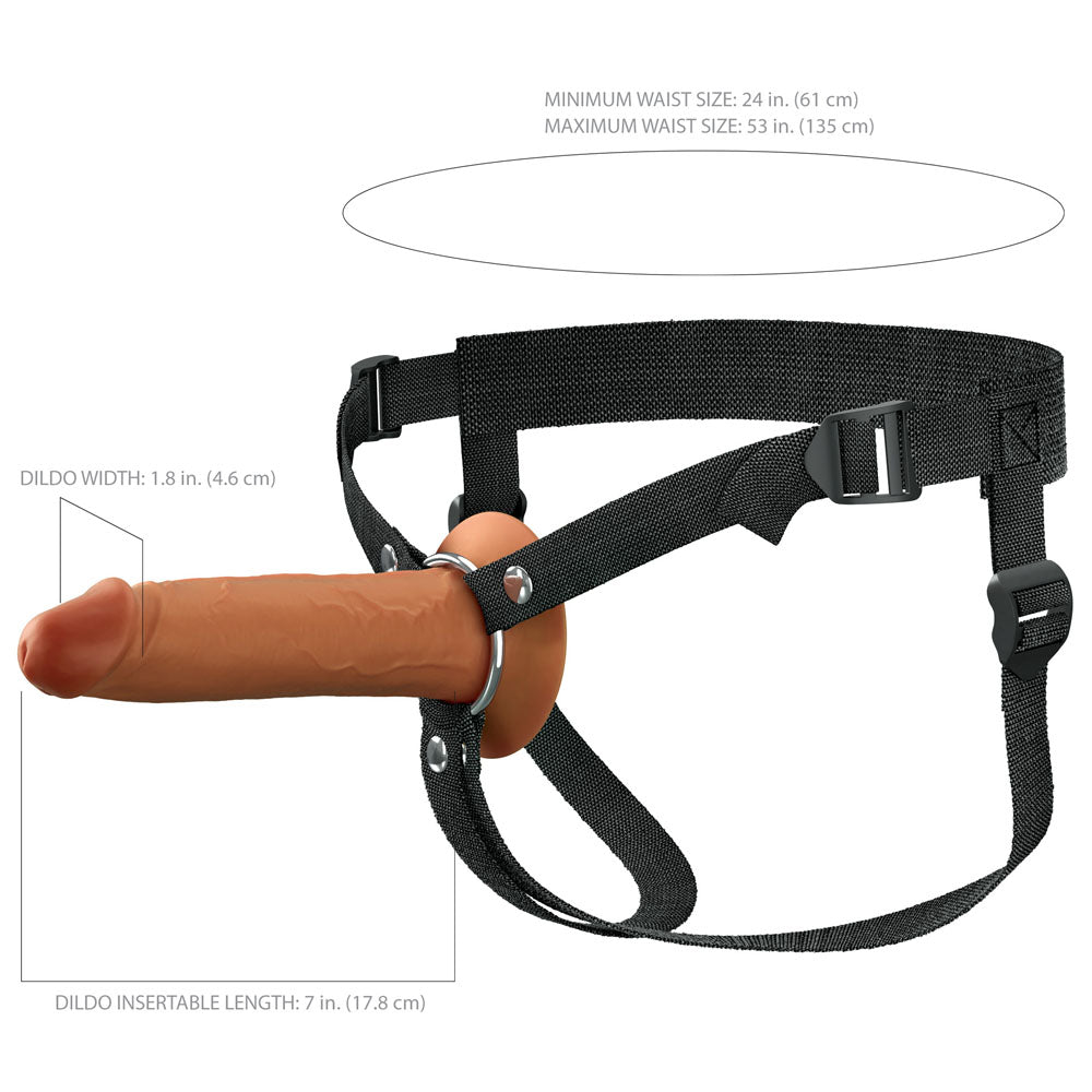 FX Elite 7'' Silicone Hollow Strap-On - Tan 17.8 cm - Naughty by Nature Adult Store