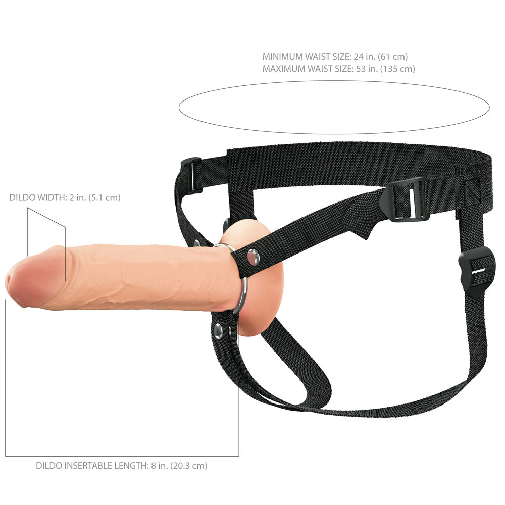 FX Elite 8'' Silicone Hollow Strap-On - Flesh 20 cm - Naughty by Nature Adult Store