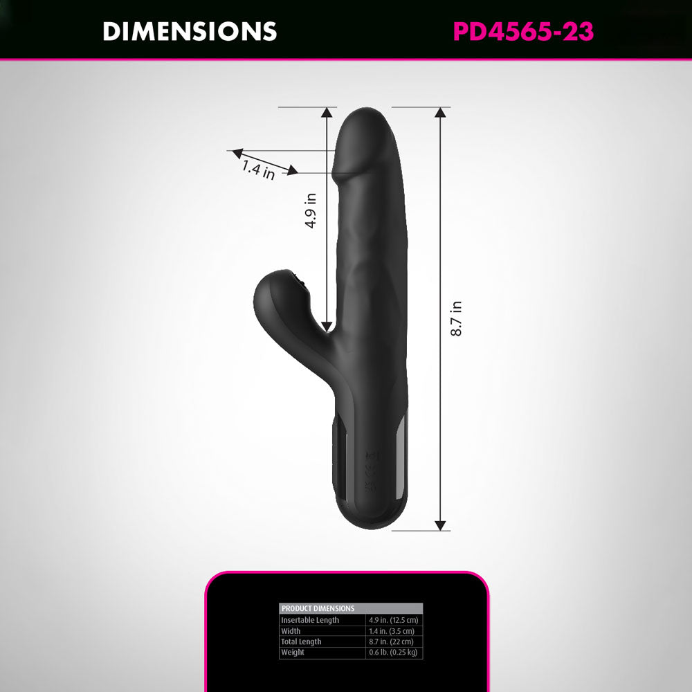 FFS Sonix Silicone Thruster Vibrator with Flicking Clit Stim
