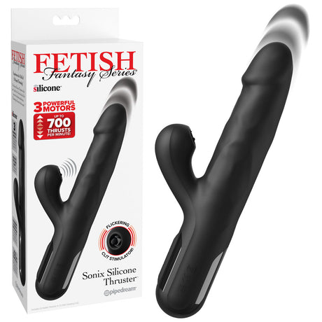 FFS Sonix Silicone Thruster Vibrator with Flicking Clit Stim