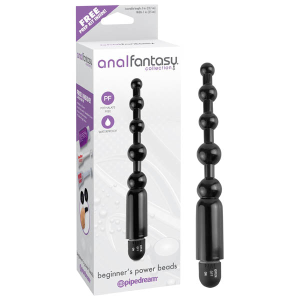 Anal Fantasy Collection Beginner's Power Beads - Black  (5'') - Naughty by Nature Adult Store