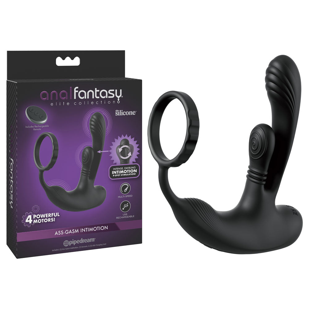 Anal Fantasy Ass Gasm IntiMotion Quad Motor Prostate Massager With Remote Black