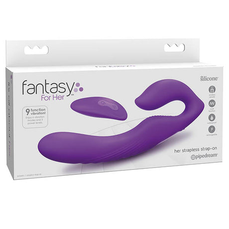 Fantasy For Her Ultimate Strapless Strap-On - Purple USB Rechargeable Strapless Strap-On with Wireless Remote - Naughty by Nature Adult Store