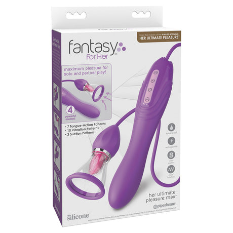 Fantasy For Her Her Ultimate Pleasure Max - Purple USB Rechargeable Vibrator with Flicking Stimulator - Naughty by Nature Adult Store