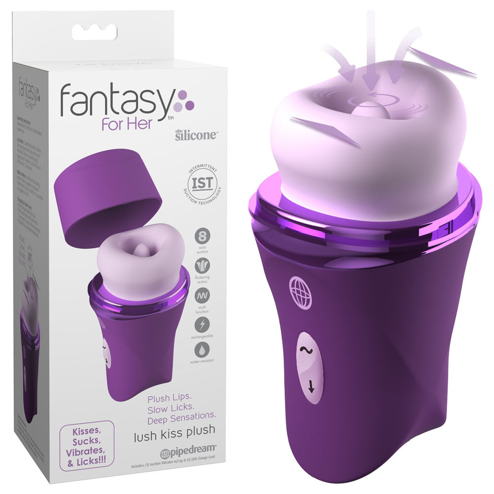 Fantasy For Her Lush Kiss Plush Purple USB Rechargeable Stimulator