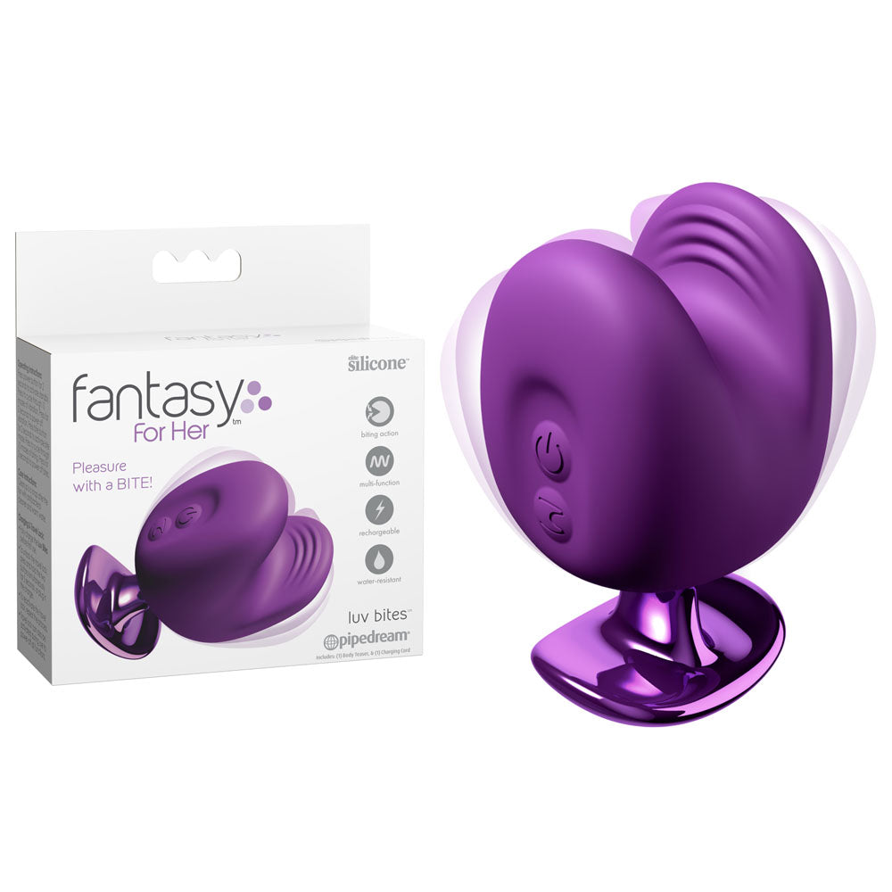 Fantasy For Her Luv Bites Purple USB Rechargeable Vibrating Biting Stimulator