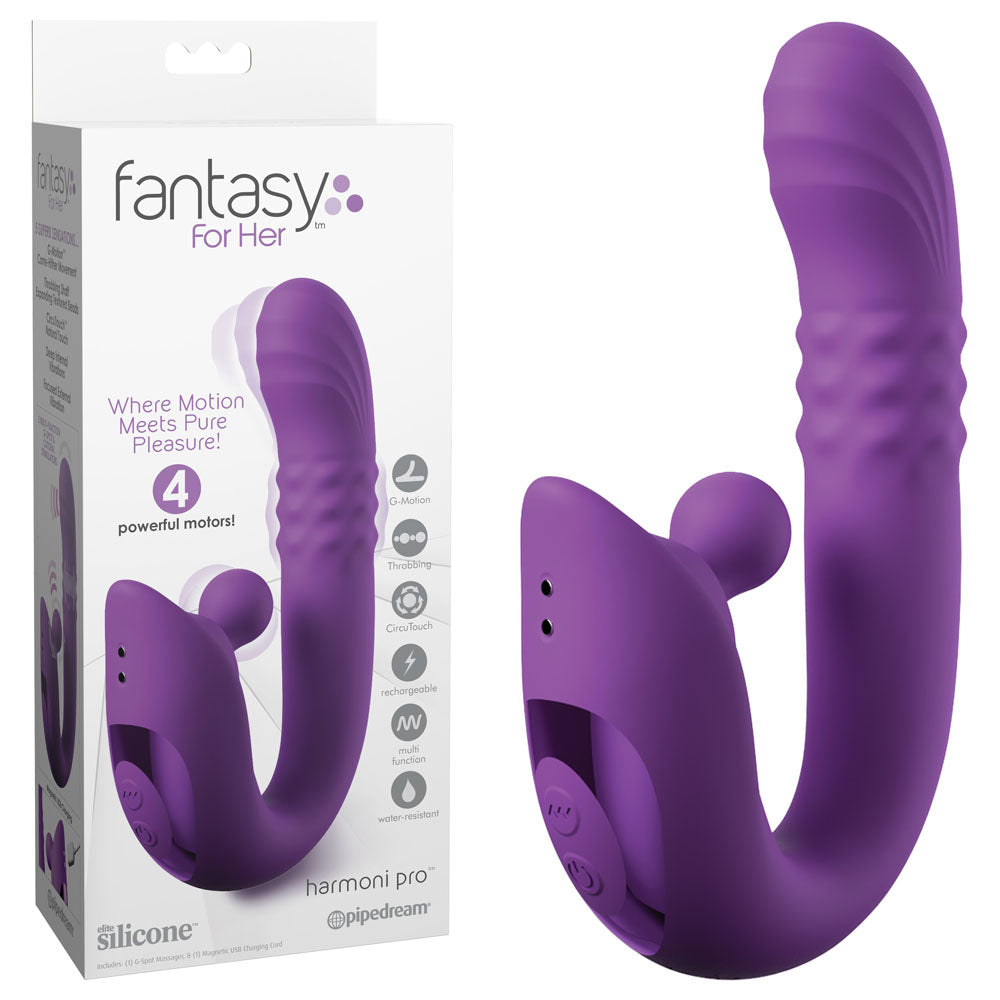 Fantasy For Her Harmoni Pro Purple USB Rechargeable Throbbing Vibrator