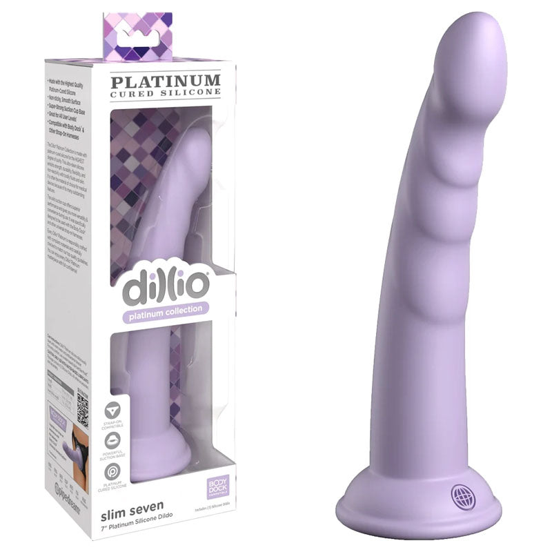 Dillio Platinum Slim Seven - Purple - Purple 17.8 cm (7'') Dong - Naughty by Nature Adult Store