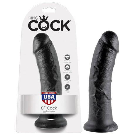King Cock 8'' Cock - Black (8'') Dong - Naughty by Nature Adult Store