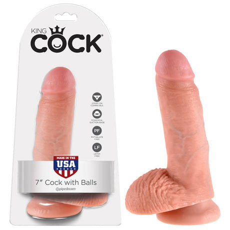 King Cock 7'' Cock With Balls - Flesh 17.8 cm (7'') Dong - Naughty by Nature Adult Store