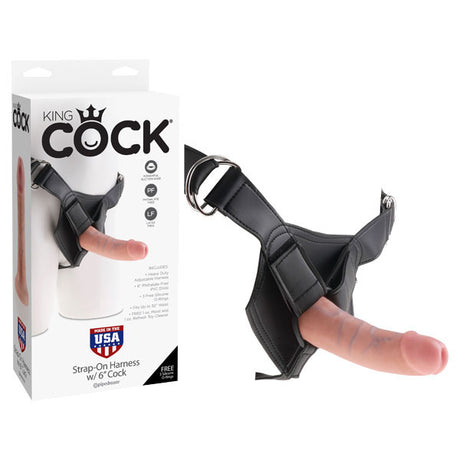 King Cock Strap-On Harness With 6'' Dong - Flesh 15.2 cm (6'') Strap-On - Naughty by Nature Adult Store
