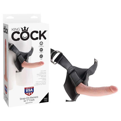 King Cock Strap-On Harness With 7'' Cock - Flesh - Naughty by Nature Adult Store