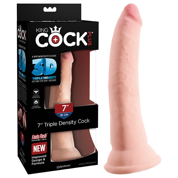 King Cock Plus 7'' Triple Density Cock - Flesh 17.8 cm Dong - Naughty by Nature Adult Store