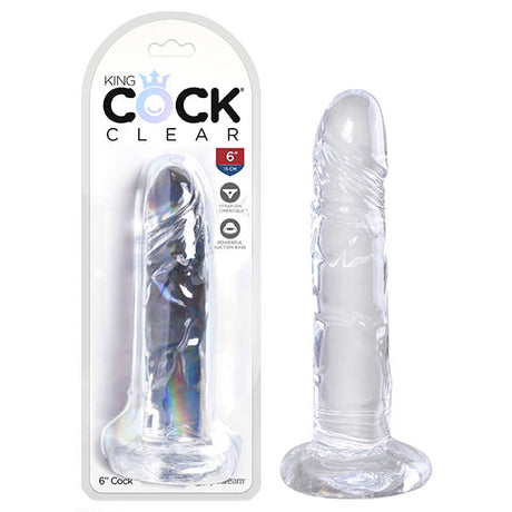 King Cock Clear 6'' Cock - Clear 15.2 cm Dong - Naughty by Nature Adult Store
