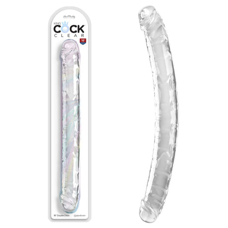 King Cock 18 Inch Double Dildo - Clear 45.7 cm Double Dong - Naughty by Nature Adult Store