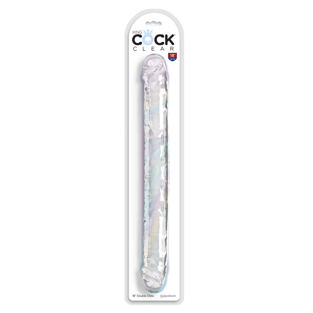 King Cock 18 Inch Double Dildo - Clear 45.7 cm Double Dong - Naughty by Nature Adult Store