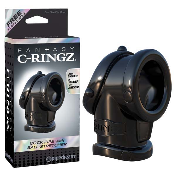 Fantasy C-ringz Cock Pipe With Ball Stretcher - Black Cock & Ball Rings - Naughty by Nature Adult Store