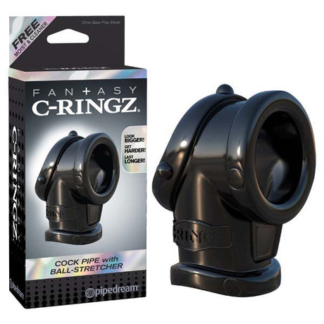 Fantasy C-ringz Cock Pipe With Ball Stretcher - Black Cock & Ball Rings - Naughty by Nature Adult Store