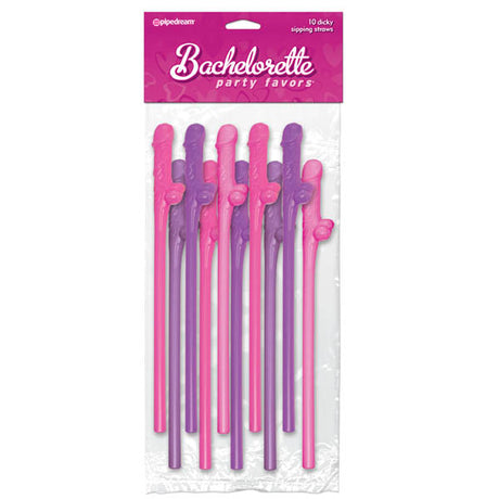 Bachelorette Party Favours - Dicky Sipping Straws Set of 10 - Naughty by Nature Adult Store