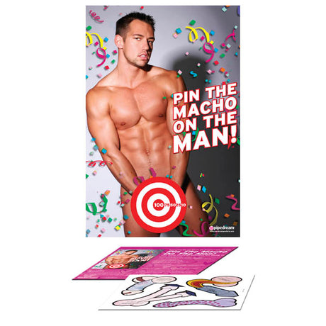 Bachelorette Party Favors Pin The Macho On The Man - Party Game - Naughty by Nature Adult Store