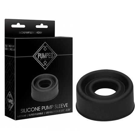 Pumped Silicone Pump Sleeve - Black Medium Sized Pump Sleeve - Naughty by Nature Adult Store