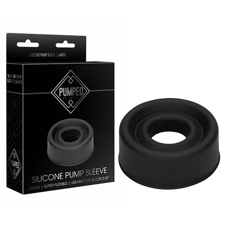 PUMPED Silicone Pump Sleeve - Black Large Penis Pump Sleeve - Naughty by Nature Adult Store
