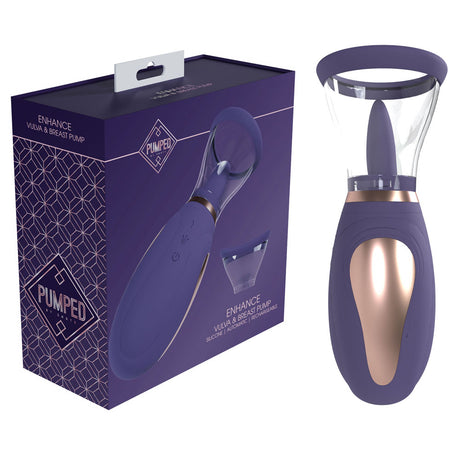 PUMPED Enhance Auto Vulva & Brest Pump - Purple - Purple USB Rechargeable Ladies Pump - Naughty by Nature Adult Store