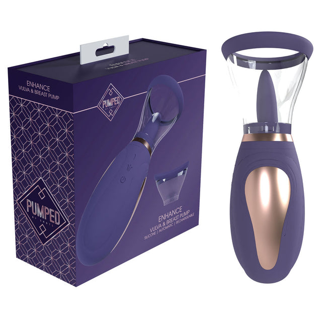 PUMPED Enhance Auto Vulva & Brest Pump - Purple - Purple USB Rechargeable Ladies Pump - Naughty by Nature Adult Store