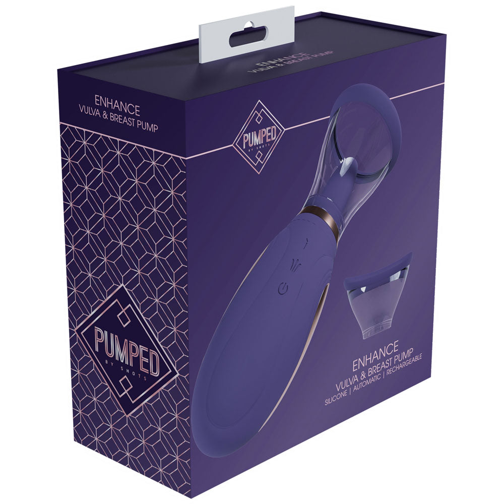 PUMPED Enhance Auto Vulva & Brest Pump - Purple - Purple USB Rechargeable Ladies Pump - Naughty by Nature Adult Store
