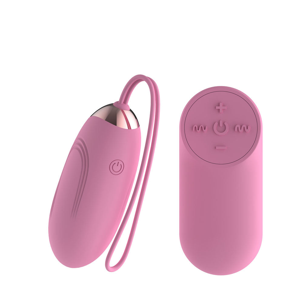 Passion Play Small Silicone Vibrating Egg Pink USB Rechargeable With Remote