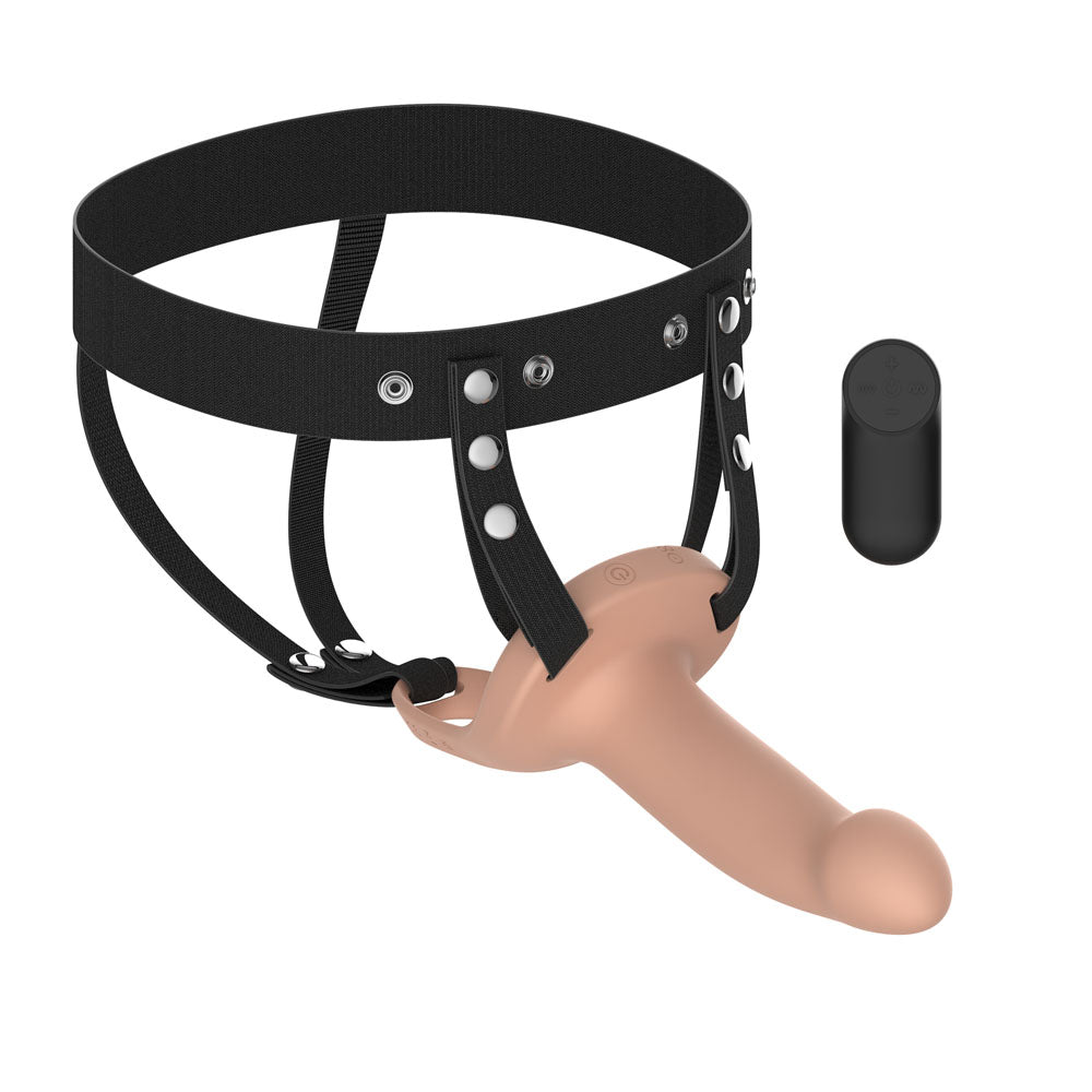 Passion Play Vibrating Hollow Strap On With Wireless Remote