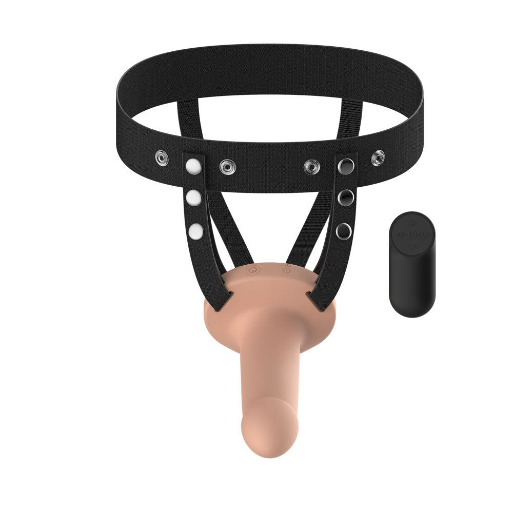 Passion Play Vibrating Hollow Strap On With Wireless Remote