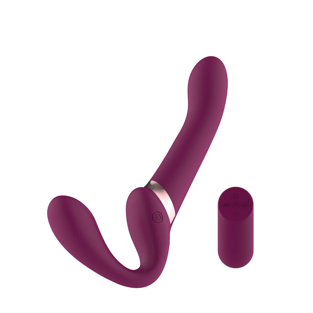 Passion Play Strapless Dildo Remote Controller Purple 25 cm USB Rechargeable