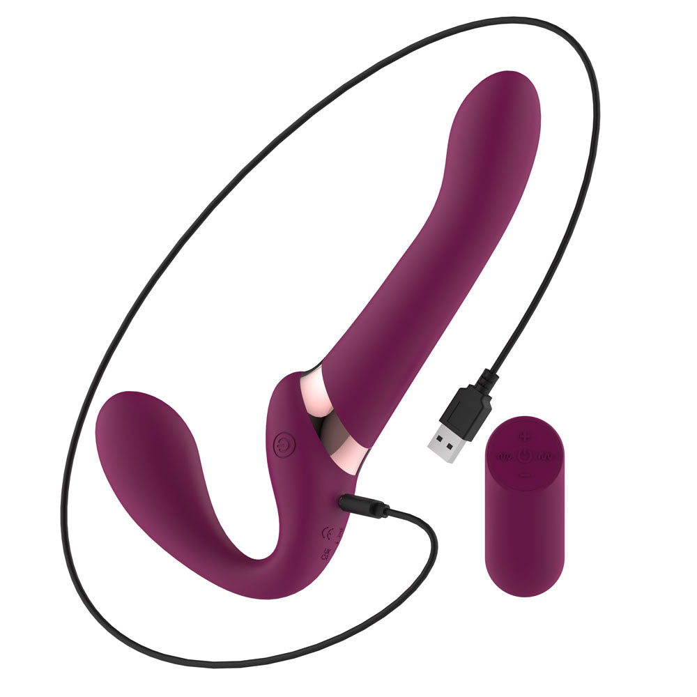 Passion Play Strapless Dildo Remote Controller Purple 25 cm