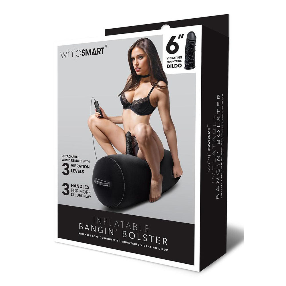Whipsmart Inflatable Bangin Bolster - Black Inflatable Cushion with 6'' Vibrating Dong - Naughty by Nature Adult Store