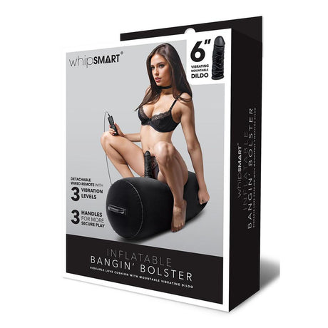 Whipsmart Inflatable Bangin Bolster - Black Inflatable Cushion with 6'' Vibrating Dong - Naughty by Nature Adult Store
