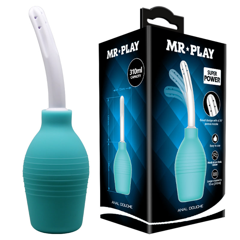 MR PLAY Anal Douche - Aqua/White - 310 ml Capacity