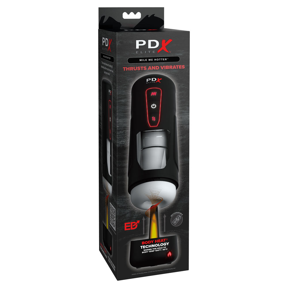 PDX Elite Milk Me Hotter - Thrusting Heating & Vibrating Auto Stroker - Naughty by Nature Adult Store